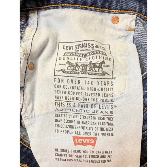 Vintage levis Men's 550 Relaxed Fit Dark Wash Jeans Size 16 - Picture 5 of 6